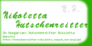 nikoletta hutschenreitter business card